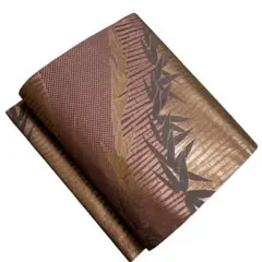 ユ85名古屋帯 葉 正絹 着物帯　仕立て上り　美品