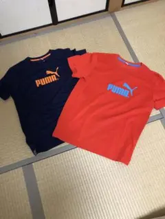 PUMA Tシャツ 2枚セット ネイビー オレンジ