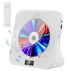CDプレーヤー デスク Bluetooth HiFiスピーカー内蔵 ホワイト