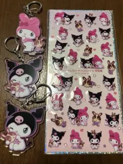 マイメロディ クロミ 宇佐美 ぷっくりシール アクリルキーホルダーセット