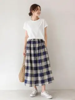 美品 Plantation ラインフラワーJQ/スカート M ウエストゴム - メルカリ