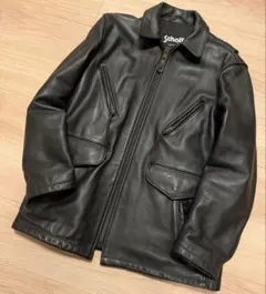 Schott ブラック レザージャケット カーコート 40 699H 051-202603130394_1.jpg