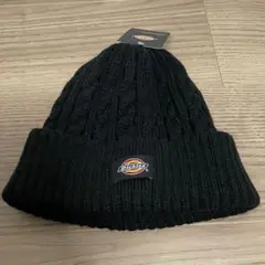 【新品未使用】Dickies ブラック ニット帽 ケーブル編み 新品タグ付き