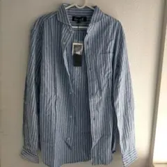 新品　Corvii A 青白ストライプ 長袖シャツ M