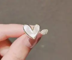 海外 可愛い ハート リング 指輪 ホワイト シンプル