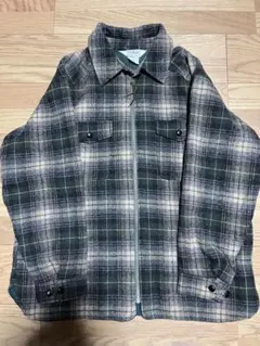 80s USA製 L.L.Bean 山ロゴ ウールジャケット チェック柄 L相当