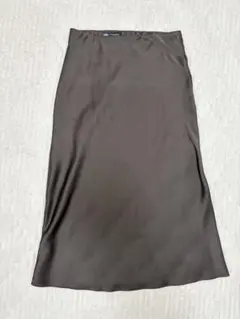 ZARA ダークブラウン ロングスカート S