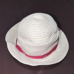 51cm★ファミリア★うさぎ＆リアちゃん刺繍！バックリボン付き！麦わら帽子★