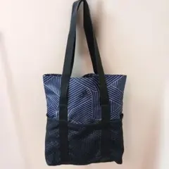 adidas ストライプトートバッグ ネイビー