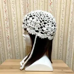 【ちょこっと様専用】お花モチーフ　コットン　ボンネット