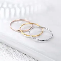 波カットリング 1㎜3色セット ステンレスリング ステンレス指輪