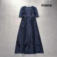 niana♡アンティーク刺繍レースボリュームスリーブパーティードレス