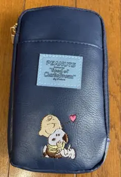 PEANUTS　スヌーピー　スマホショルダーバッグ　ポシェット　ネイビー　携帯
