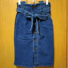 1157.サスペンダー付きデニムタイトスカートのサムネイル