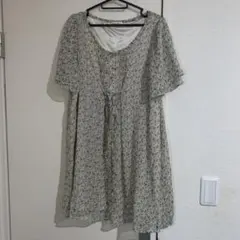 花柄 半袖 Aライン ワンピース
