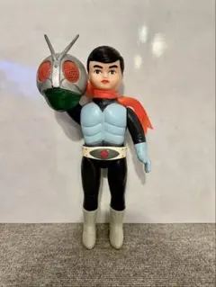 ポピー製 仮面ライダー2号 ソフビ フィギュア 旧バンダイ 当時物 仮面ライダー 旧 1 号 2 号 希少ソフビ 2 体 セット ポピー 昭和