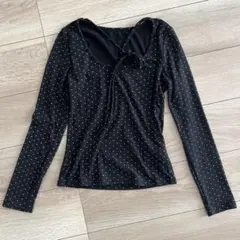 ドット トップス 黒色