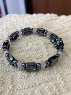 ヘマタイト・ローズクォーツ ビーズブレスレット4点セット