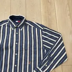 US古着 TOMMY HILFIGER トミーヒルフィガー ストライプ長袖シャツ