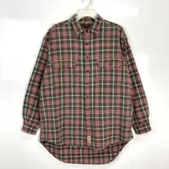 ビックサイズABERCROMBLE&FITCEアバクロ厚手チェックシャツグリーン