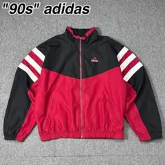 90s adidas ナイロンジャケット アディダス バイカラー 赤黒