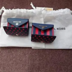 MICHAEL KORS 三つ折り財布 ストライプ/ドット柄　2点セット