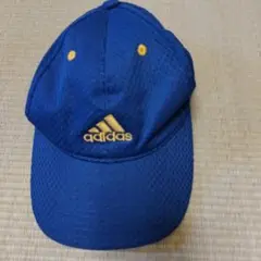 adidas アディダス 子ども用帽子 キッズキャップ 青 3本線