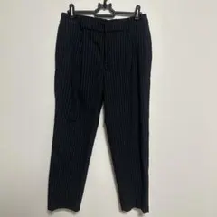 ネイビー ストライプ スラックス