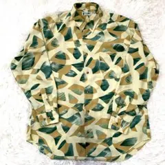 【CROCODILE】メンズ　総柄　長袖　シャツ　胸ポケット　Ｌサイズ