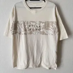 【美品】BILLABONG アイボリー Tシャツ　ロゴ刺繍　レディース　M