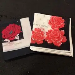 〔値下げ〕CHARLES JOURDAN ハンカチ 2枚セット 花柄のサムネイル