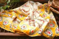 USA 1940's 40s Silk＆Rayon Blend Scarf