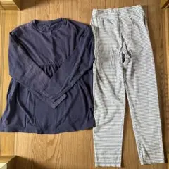 UNIQLO 150 キッズ用ネイビー長袖パジャマセット