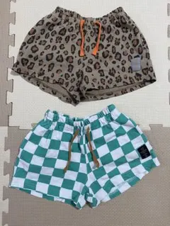 BREEZE 90サイズ チェック柄 ヒョウ柄 半ズボン