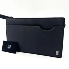 【美品】dunhill ダンヒル クラッチバッグ セカンドバッグ ブラック　革