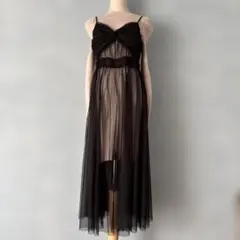 snidel ニットワンピース&シースルー ブラック キャミワンピース