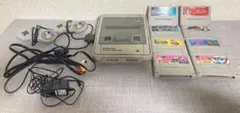 レトロ！ 動作確認済み スーパーファミコン本体 付属品類 ゲームソフト8本セット