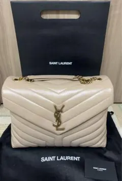 極美品☆サンローラン ルル ミディアム ダークベージュ