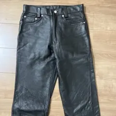 【STORM】レザーパンツ　ブラック　黒　長ズボン　31インチ