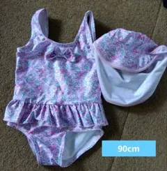 美品　90cm お花　水着セット　スイミング