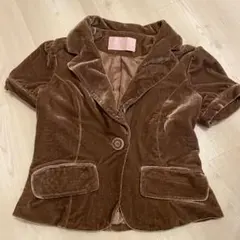 PEACH JOHN ベルベット テーラードジャケット ブラウン