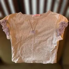 familiar フラワー装飾 Tシャツ 140