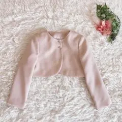 美品フォーマルボレロピンクビジュー付きピンク入学式卒業式120センチ