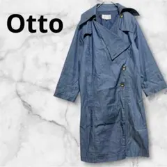 オットー　ミディアムコートデニム風　薄手 5分袖　 大きいポケット　ボタン付き