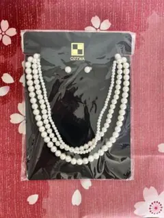 ◇未使用OZZWA パールネックレスとイヤリングセット樹脂パール
