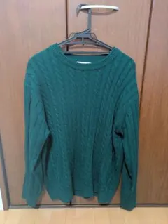 Golden Bear ダークグリーン ケーブルニット LL