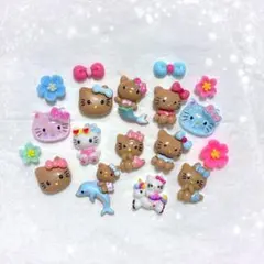 ピンク ブルー ネイルパーツ 日焼け ギャル キティ ハイビスカス Summerのサムネイル