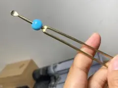 KZ4-11空色一点物七宝るり七宝瑠璃玉昭和風 二本軸 定番タイプ 簪 かんざし