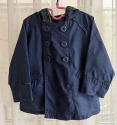 COMME CA ISM 子ども用レインコート／ダブルブレストコート フード付き