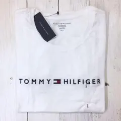 新品【レディースXXS】★トミー★スマートな刺しゅうロゴ半袖Ｔシャツ/白